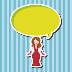 lady girl cartoon theme elements