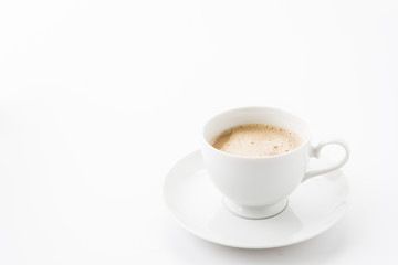 a cup of coffee on white