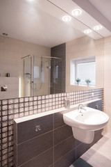 Mosaic tiles in stylish bathroom