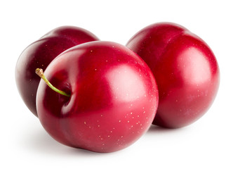 Three juicy plum
