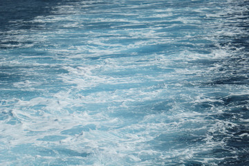 Speed boat wake in the sea. This is the view behind a speed boat.