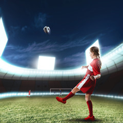 Naklejka premium Football female player