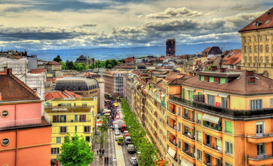 View of Rue Centrale in Lausanne - Switzerland