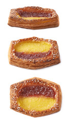 Sweet bread bun pastry isolated