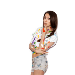 beautiful fashion woman color skin