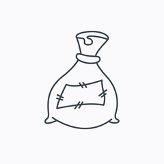 Bag with fertilizer icon. Fertilization sack.