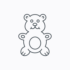 Teddy-bear icon. Baby toy sign.
