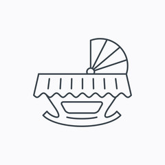 Baby cradle bed icon. Crib or cot sign.