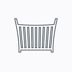 Baby crib bed icon. Cradle or cot sign.