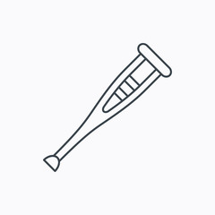 Crutch icon. Orthopedic therapy sign.
