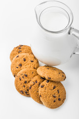 fresh healthy milk and cookies