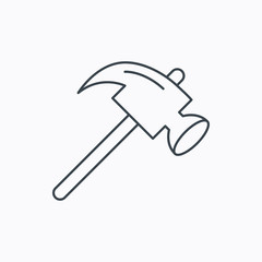 Hammer icon. Repair or fix sign.