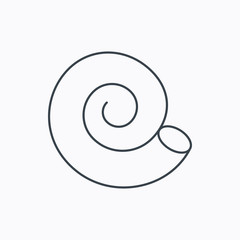 Sea shell icon. Spiral seashell sign.