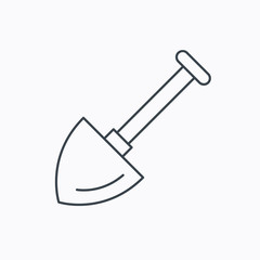 Shovel icon. Garden equipment sign.