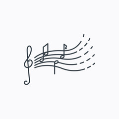 Songs for kids icon. Musical notes, melody sign.