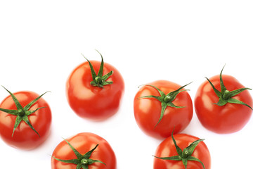 Pile of multiple tomatoes isolated