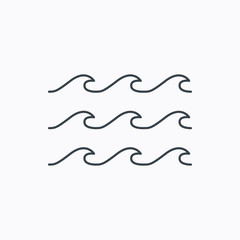 Waves icon. Sea flowing sign.