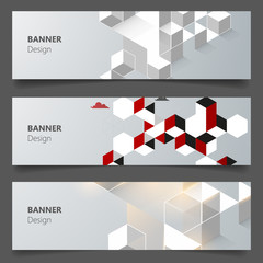 Collection of geometric background banner. 