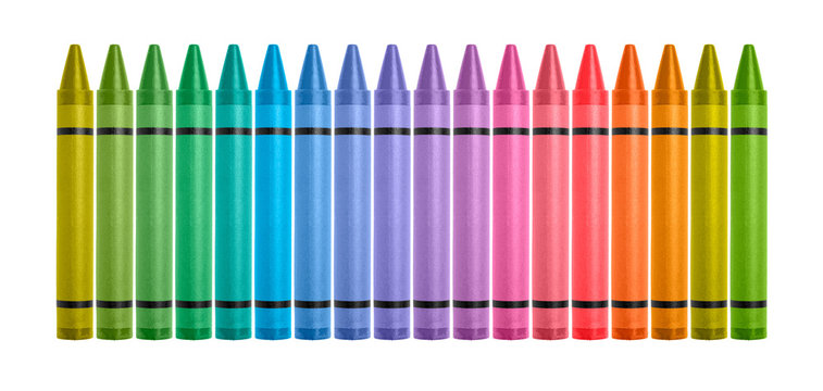 Line of Colored Crayons