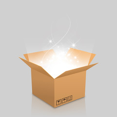 open box with the outgoing light