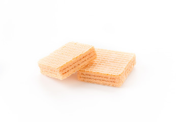 orange wafer on white background