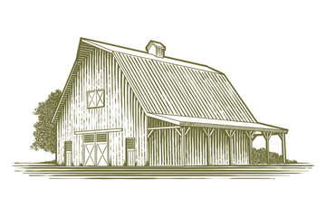 Woodcut Barn Icon © blue67sign