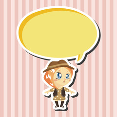 lady girl cartoon theme elements