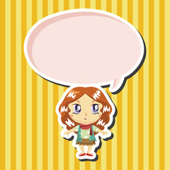 lady girl cartoon theme elements