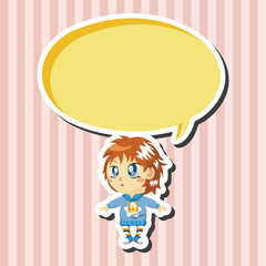 lady girl cartoon theme elements