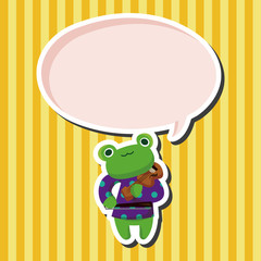 animal frog playing instrument cartoon theme elements