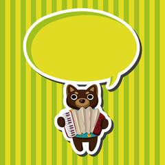 animal dog playing instrument cartoon theme elements