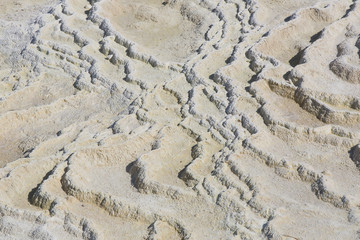 Pamukkale white mountain in Turkey in the middle of the summer