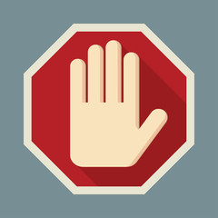 STOP Red octagonal stop hand sign