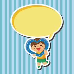 little kid with heart theme elements