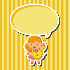 little kid with heart theme elements