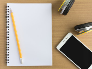 blank notebook with music concept