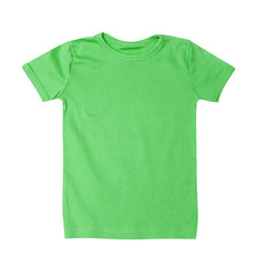 Children's wear - green shirt isolated on the white background