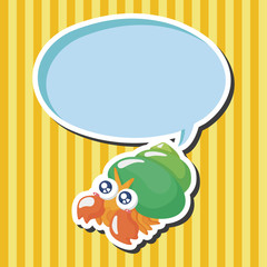 sea animal hermit crab cartoon theme elements