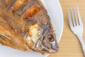 fried fish on plate