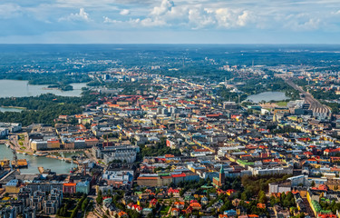 Obraz premium Aerial view of Helsinki, capitol of Finland