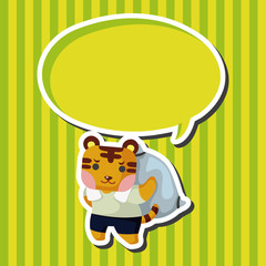 animal tiger worker cartoon theme elements