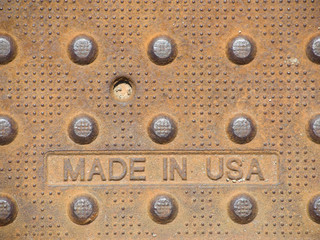 Made in USA stmaped on iron plate