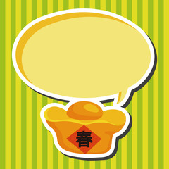 Chinese New Year theme elements, Gold ingot means 