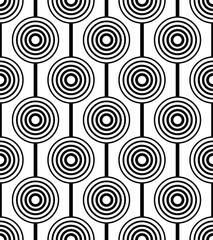 Black and white geometric seamless pattern, abstract background.