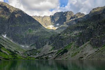 Lake and mountain range - beautiful natural background  