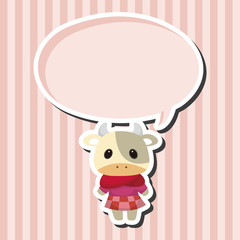 Naklejka premium animal cow winter cartoon theme elements