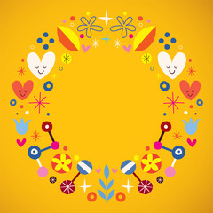 nature abstract art circle round frame border