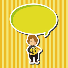 character musician french trumpter theme elements