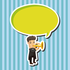 character musician trumpeter theme elements