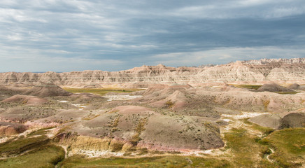 Fototapeta na wymiar View to colorful sand dunes of Badlands, USA